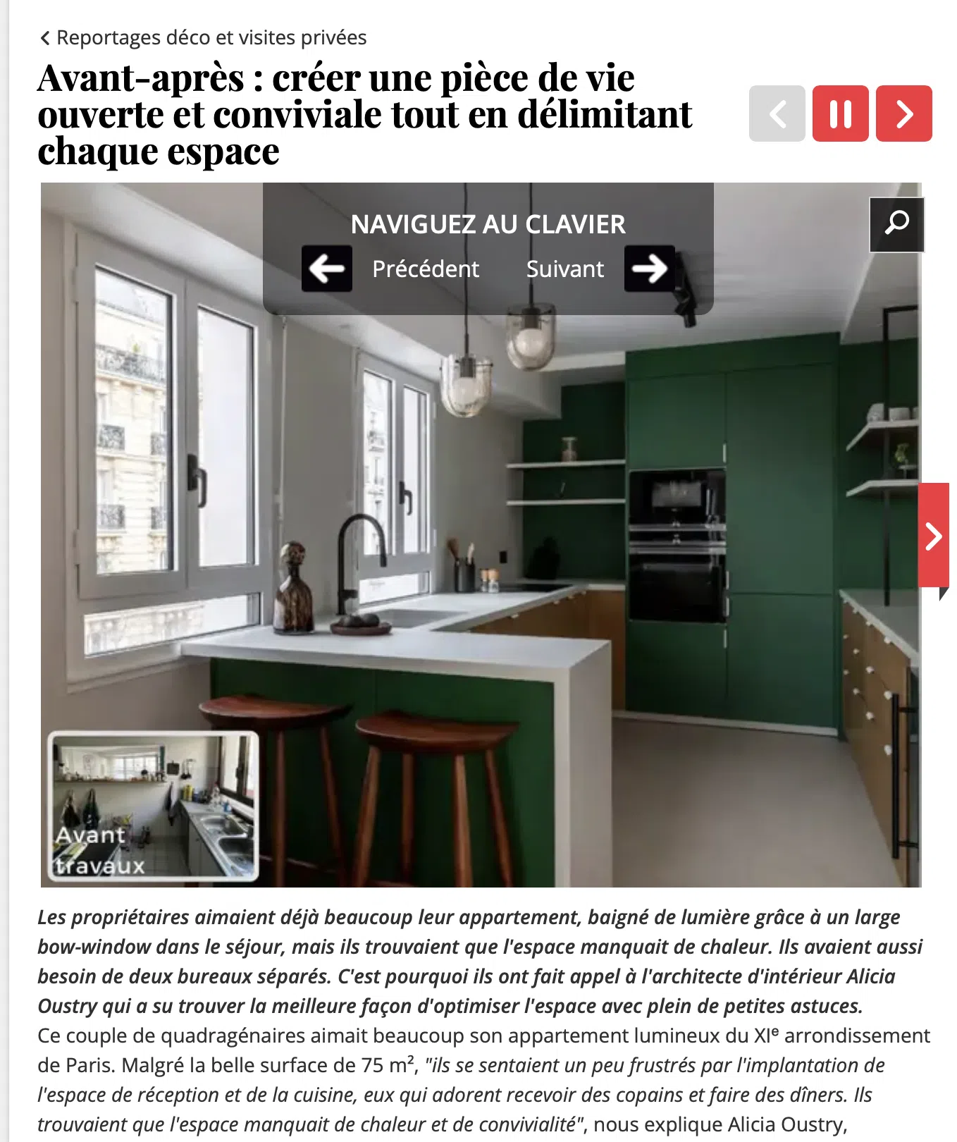 Journal des femmes-Déco – Avant-après : créer une pièce de vie ouverte et conviviale tout en délimitant chaque espace